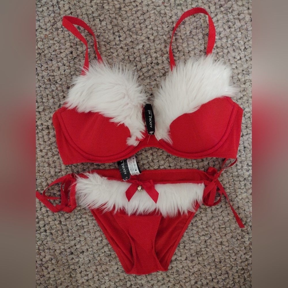 Santa Bra & Panties by Adore Me  New 99.00 make offer so u can get by Christmas